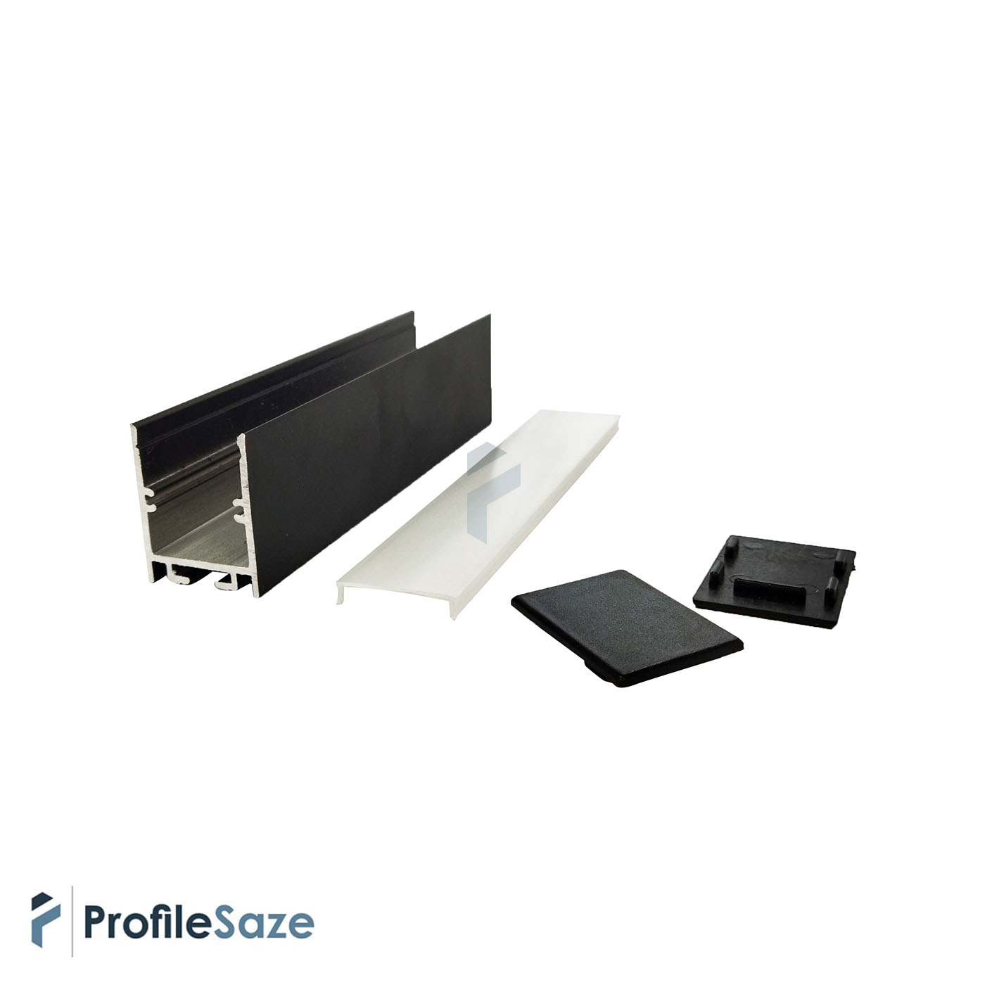 پروفیل نور خطی آلومینیومی 3 سانتی بدون لبه کد L34B مشکی + دیفیوزر رایگان