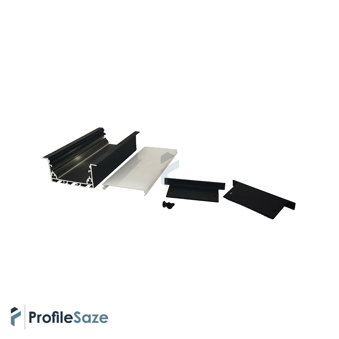پروفیل نور خطی آلومینیومی 5 سانتی لبه دار کد L51B مشکی + دیفیوزر رایگان