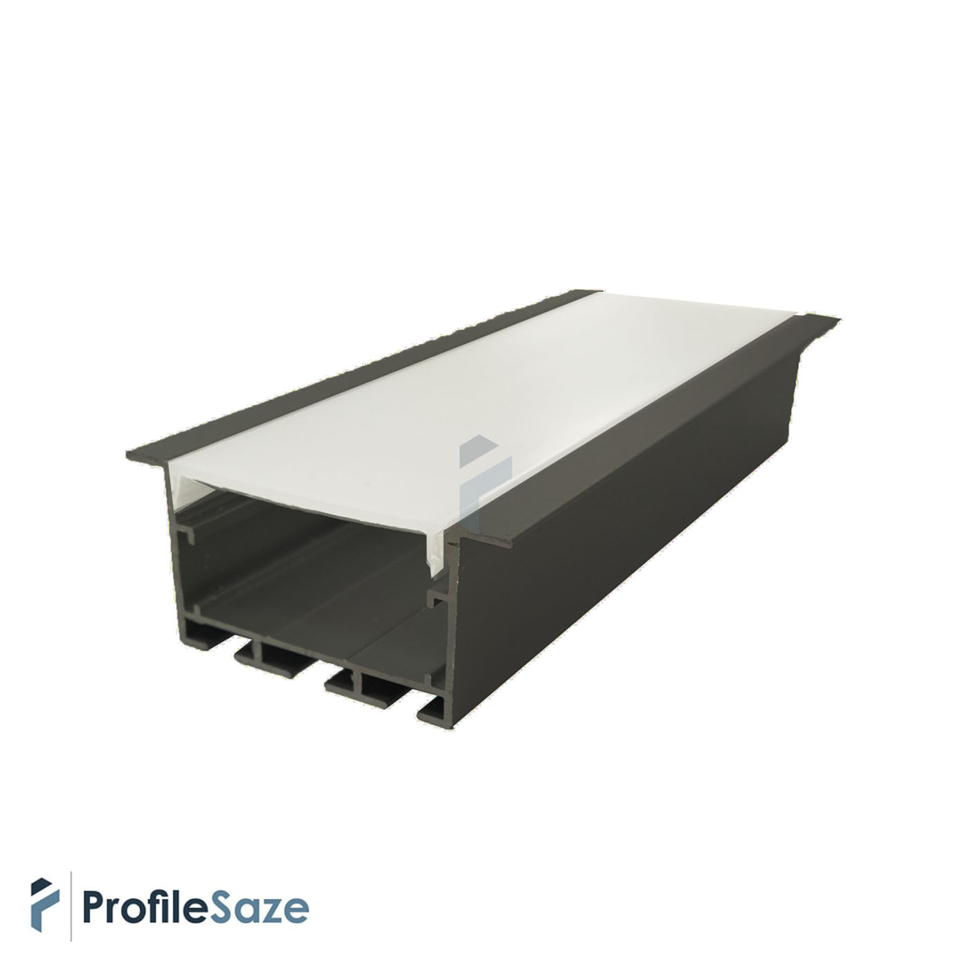 پروفیل نور خطی آلومینیومی 4/5 سانتی فنرخور کد L45B مشکی + دیفیوزر رایگان