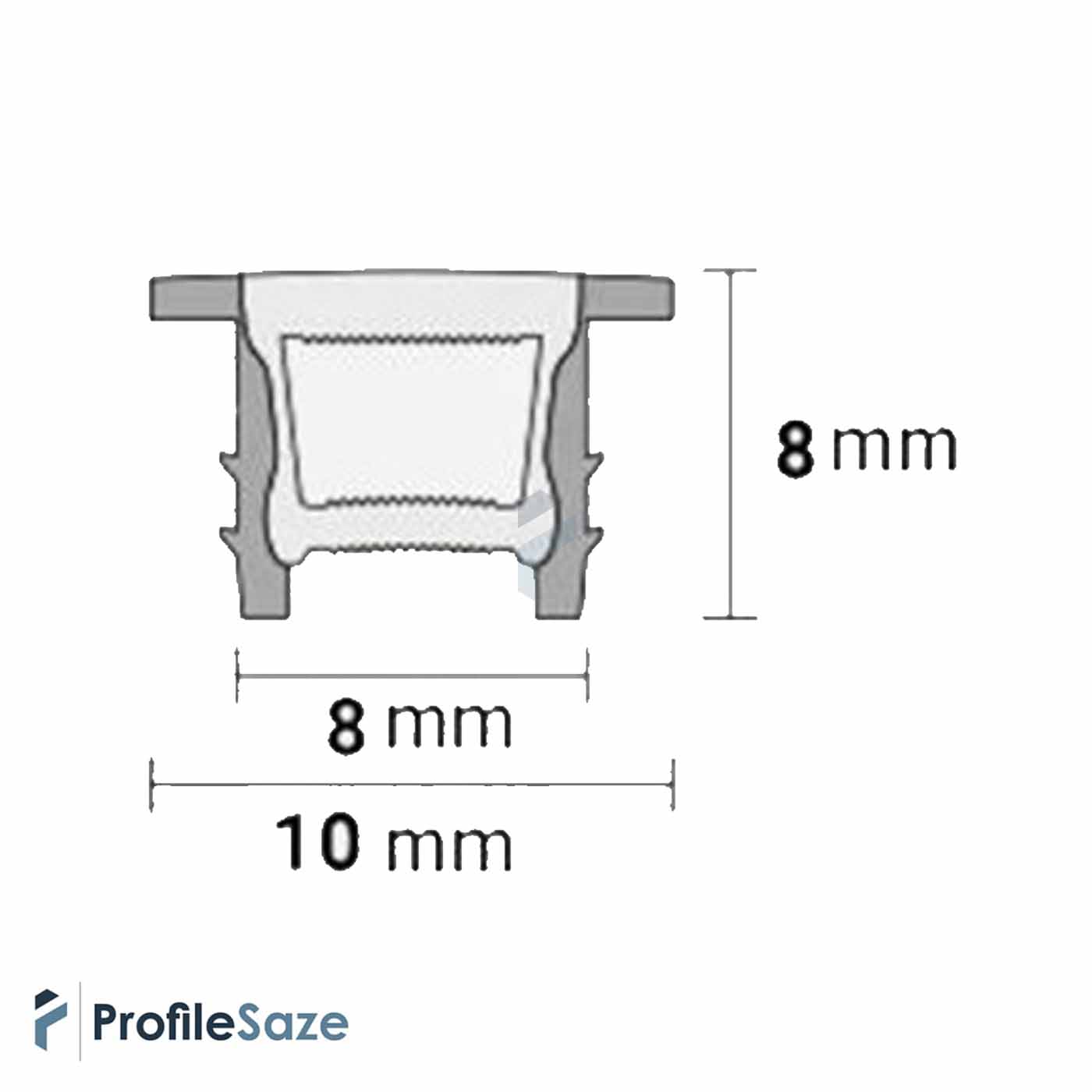 پروفیل نور خطی سیلیکونی عرض 8 کابینتی کد LS88 (شاخه 5 متری) + دیفیوزر رایگان