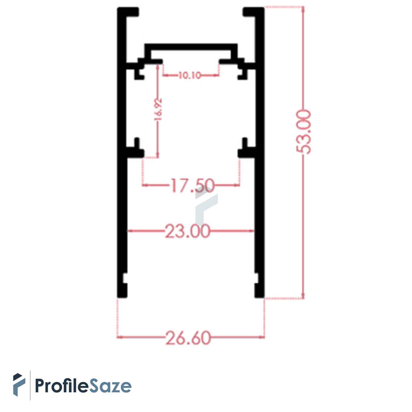 پروفیل ریل مگنتی آلومینیومی 2/5 سانتی روکار کد M25 مشکی