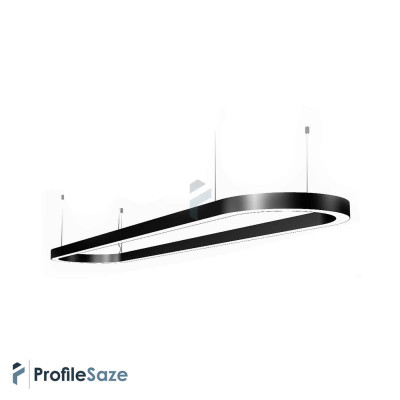 لوستر نور خطی مستطیل 160 × 60 سانت کد Oval-60160 (بدون نور)
